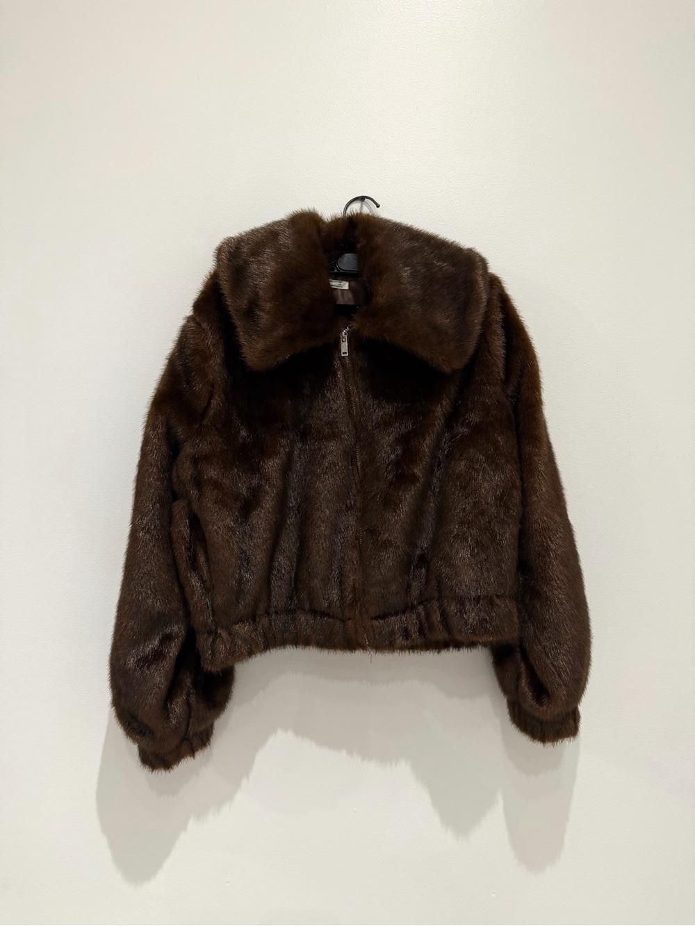 Oysho Brown Faux Fur Bomber Jacket – Size Small